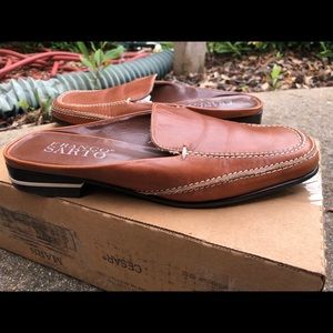 Franco Sarto Camel Brown Leather Mule Sz 7M